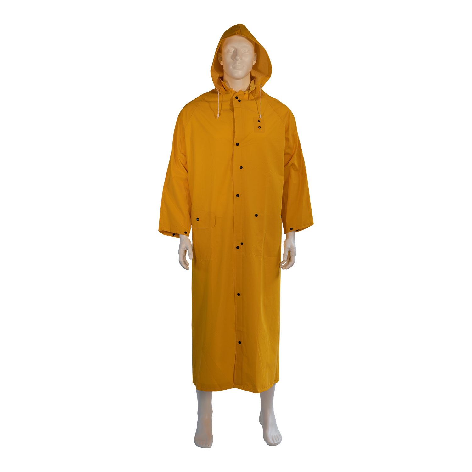35 mil PVC/ Polyester 60″ Rain Coat – Yellow – Palmer Safety