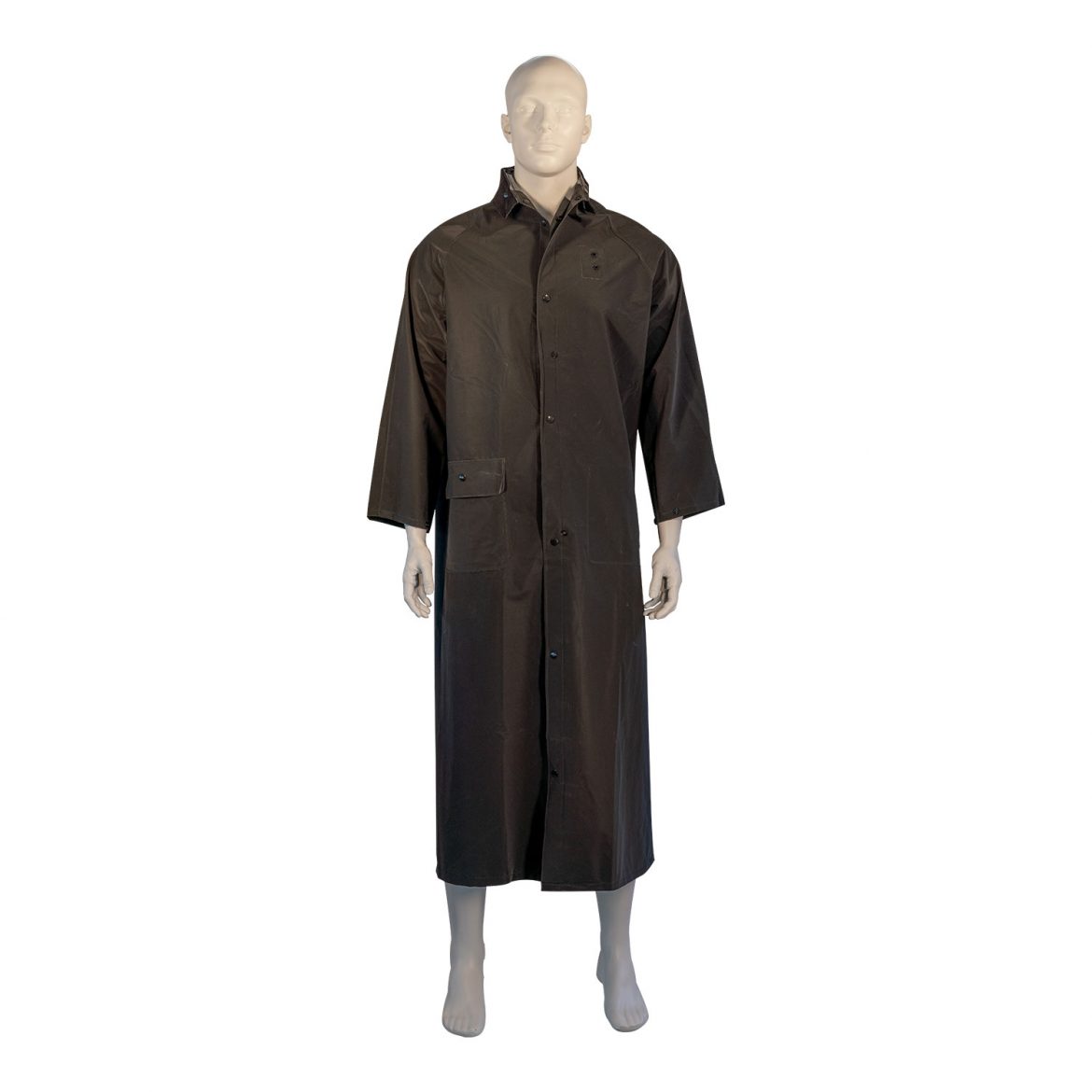 35 mil LF PVC/ Polyester 60″ Rain Coat – Black – Palmer Safety