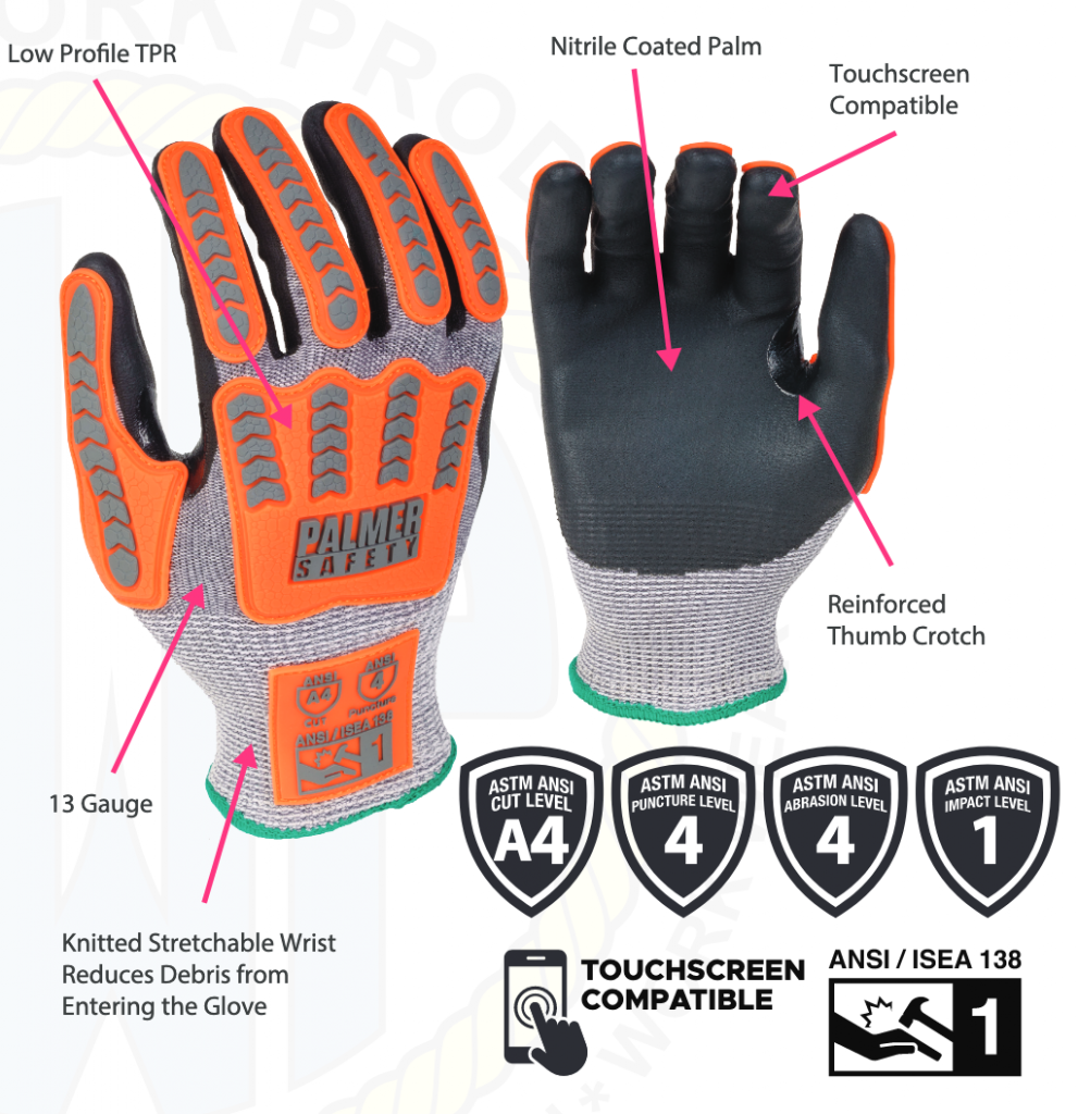 Lift Safety Palmer Nitrile Dipped Gloves
