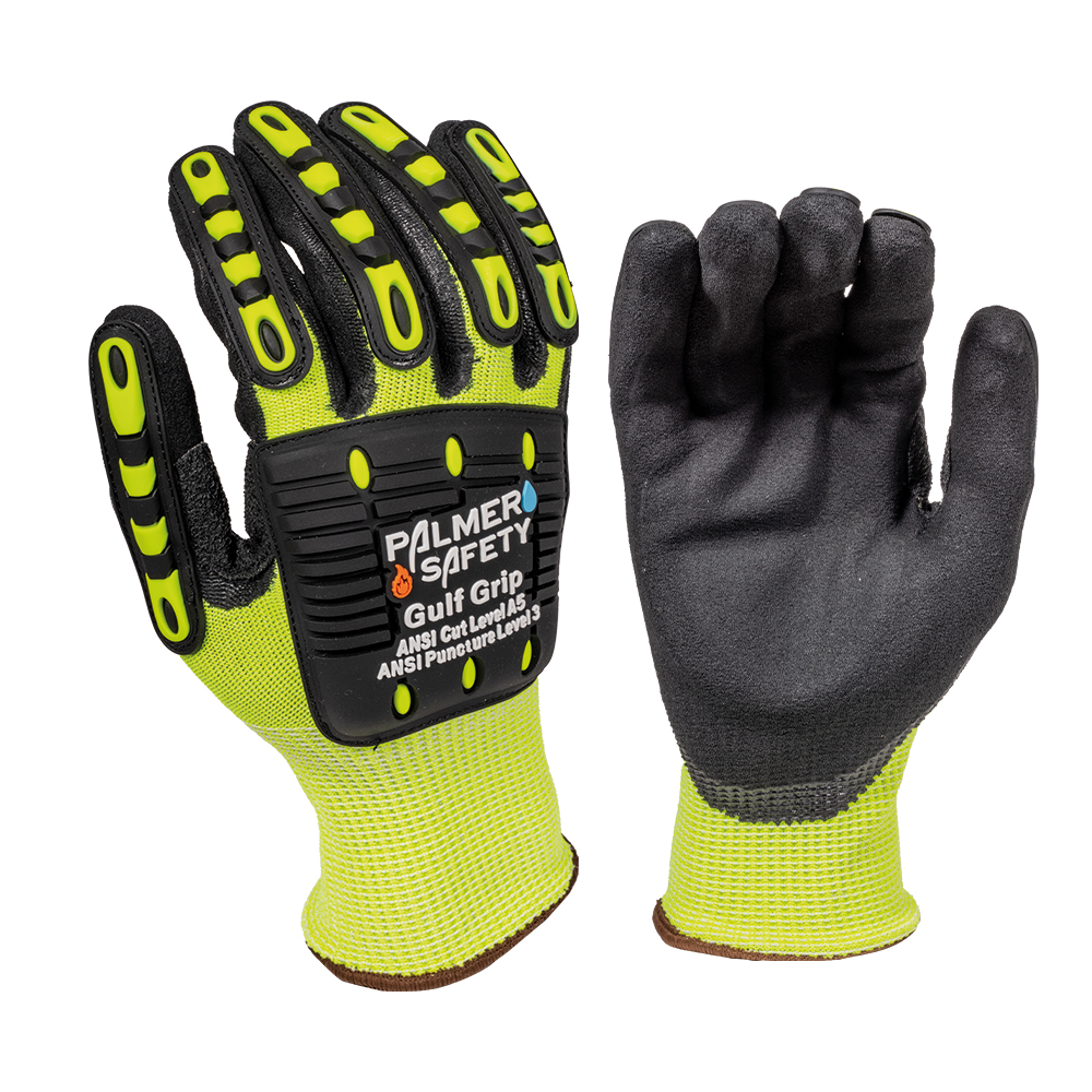 Palmer Large Gulf Grip Glove The Palmer Safety Gulf Grip Glove Delivers an Ansi Cut Level A4 and an Ansi Puncture Level 3. 