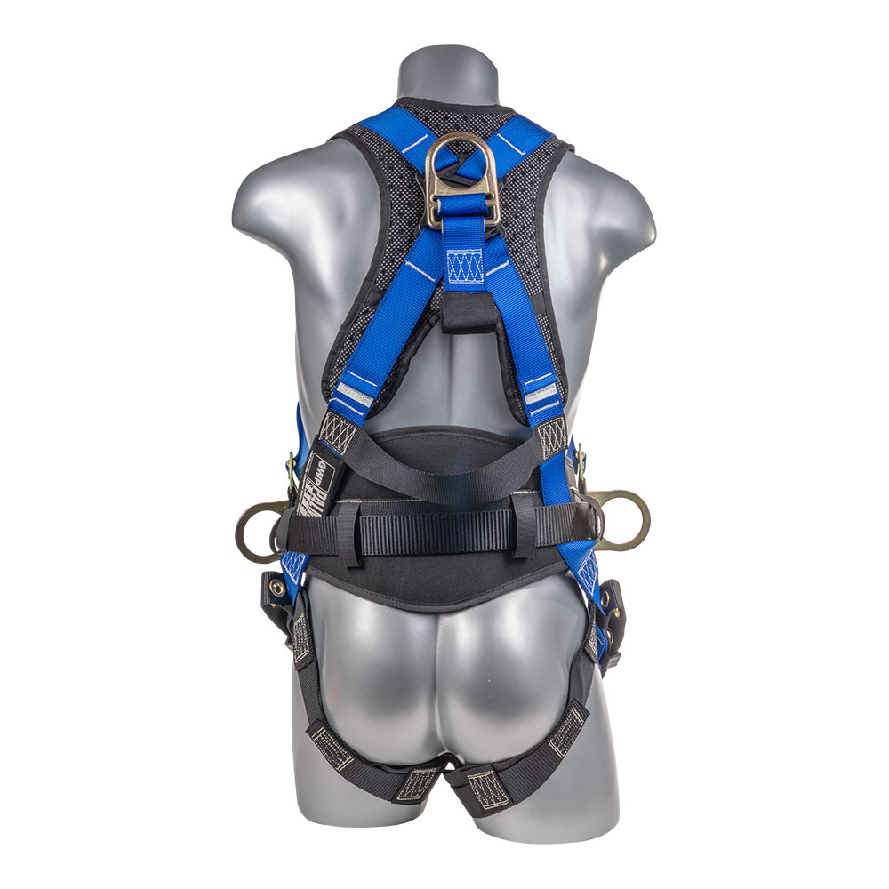 Harness 5pt. Back Padded, QCB Chest, Tongue & Buckle Leg Straps, Back/Side  D-Rings, Positioning Belt. Variable Colors. – Palmer Safety