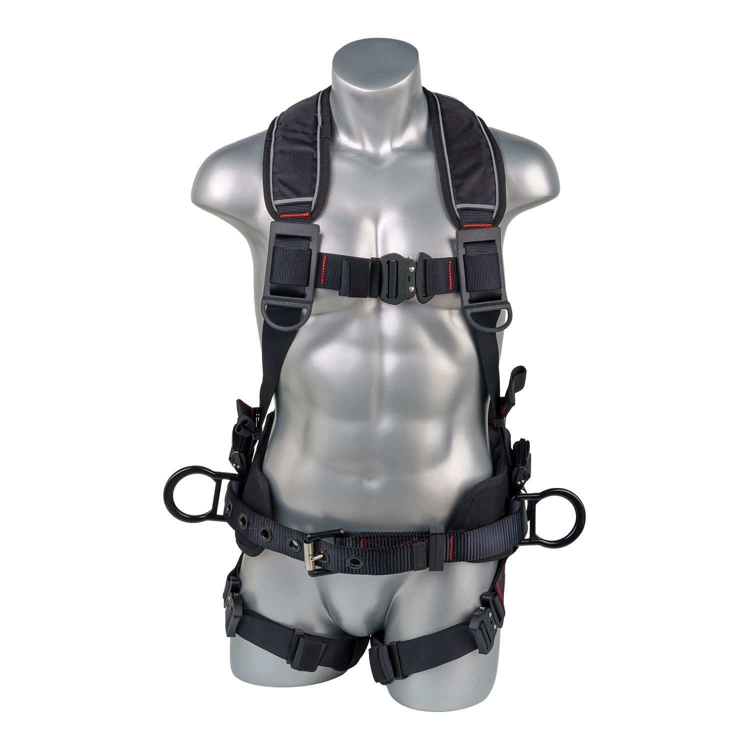 Harness 5pt. Back Padded, QCB Chest, Tongue & Buckle Leg Straps, Back/Side  D-Rings, Positioning Belt. Variable Colors. – Palmer Safety